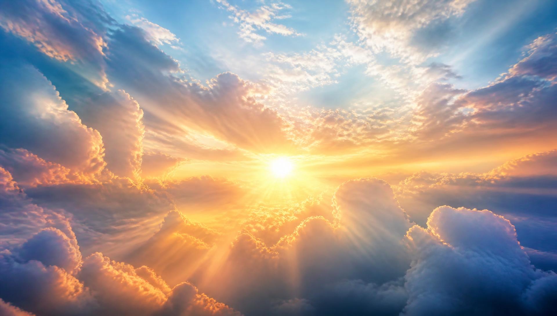 Radiant heavenly sky at dawn